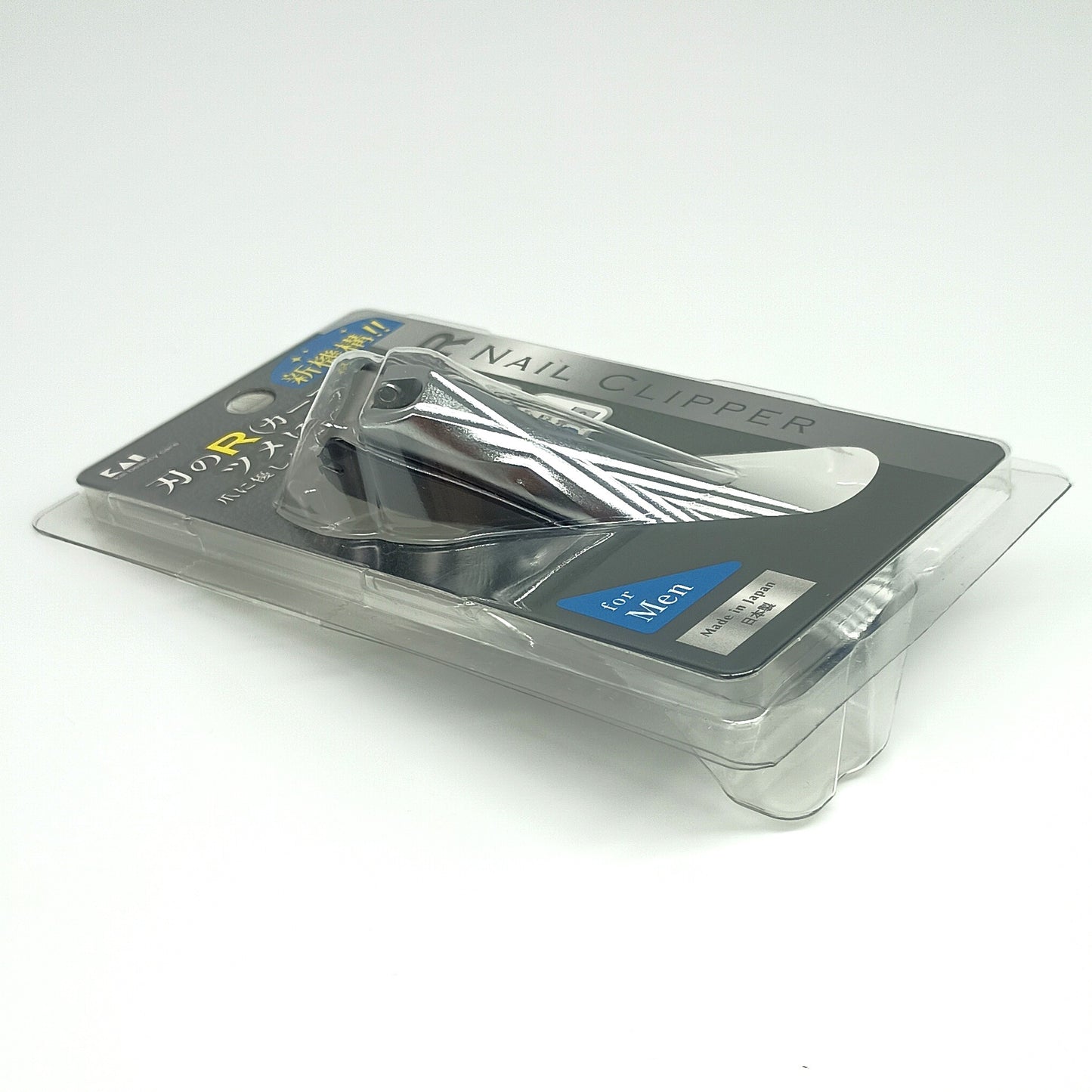 KAI R Nail Clipper M – Made in Japan – 3D Curved Blade Design for Men – With Built-in Nail Catcher