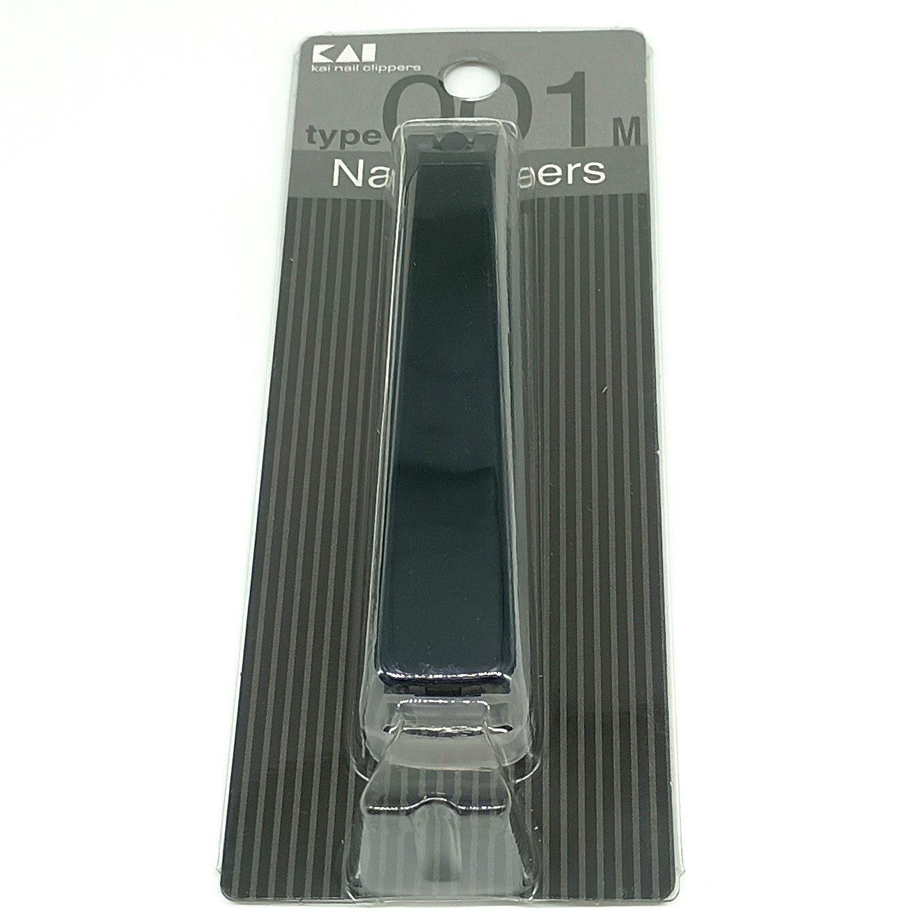 KAI Type 001M Nail Clipper (Black) with Nail Clipping Catcher & Etched Nail File – Made in Japan